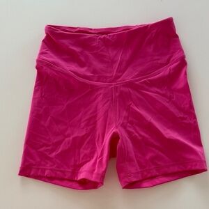 Women's High Waisted Pink Bike Shorts